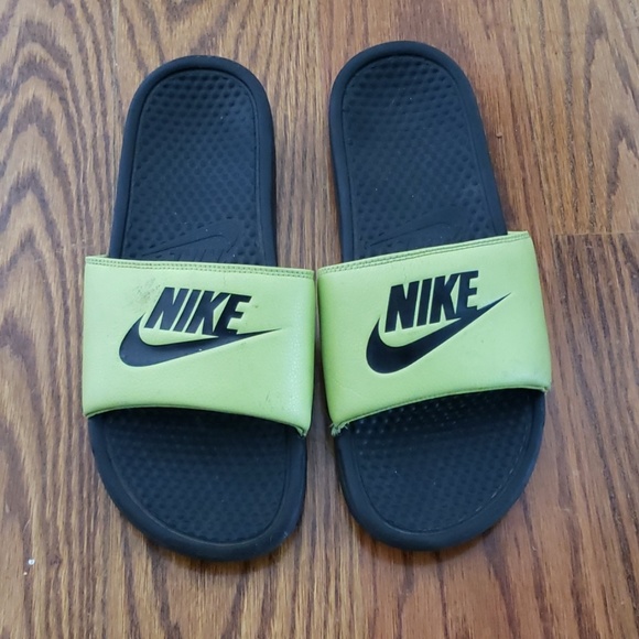 lime green nike sandals